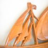 Ukiran Kayu Jati Custom Nama Anak - Desain Perahu Kapal Layar